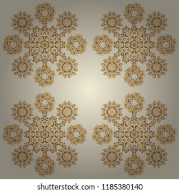 Vector luxury gold pattern. Golden seamless pattern on a beige background.