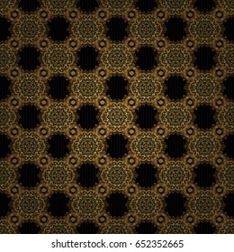 Vector luxury gold pattern. Golden seamless pattern on a black background.