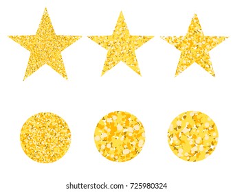 Vector luxury gold star. Element for advertising poster for restaurant, boutique and cafe, jewelry, fashion and party. Flat cartoon vector illustration. Objects isolated on a white background.