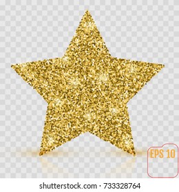 Vector luxury gold star. Element for advertising poster for restaurant, boutique and cafe, jewelry, fashion and party.  Objects isolated on a transparent background.