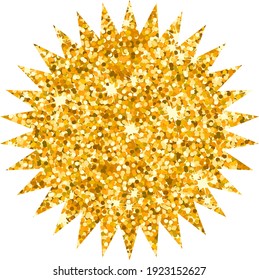 Vector luxury gold star. Rating, award and insignia. Element for advertising poster for restaurant, boutique and cafe, jewelry, fashion and party. Objects isolated. Flat vector illustration.