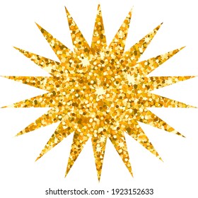 Vector luxury gold star. Rating, award and insignia. Element for advertising poster for restaurant, boutique and cafe, jewelry, fashion and party. Objects isolated. Flat vector illustration.