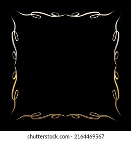 Vektor Luxus goldener Kalligraphie-Rahmen für Text. Einfaches elegantes Design-Element. Vektorgrafik
