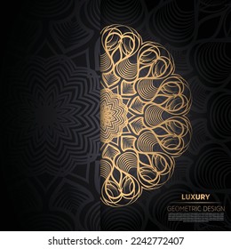 Vector luxury golden gradient mandala background arabesque pattern islamic east type decorative design for