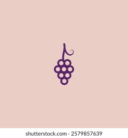 vector luxury grape fruit logo with lines