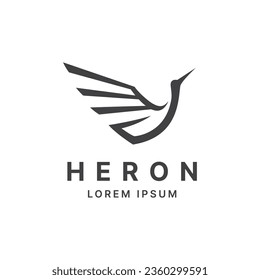 Vector luxury heron logo design template illustration