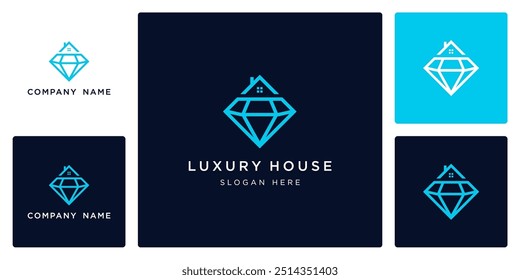 Vector de logotipo de la casa de lujo y Plantilla de diseño de iconos, se puede utilizar en varios medios fácilmente, editable