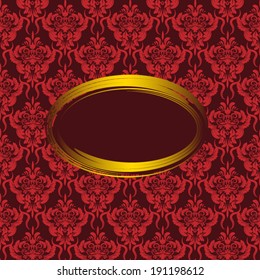vector luxury invitation card with damask background