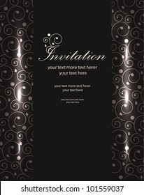 Vector luxury invitation card design. Swirls and glows