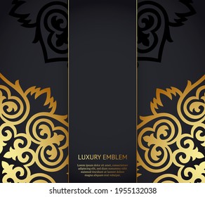 Vector de lujo de fondo islámico con mandala. Se puede usar para la joyería, la belleza y la industria de la moda. Ideal para logotipo, monograma, invitación, volante, menú, folleto, postal, fondo. Ornamento asiático.