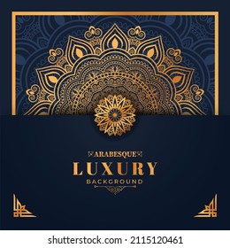 Vector luxury islamic background with mandala,Luxury mandala background with golden arabesque pattern arabic islamic east style.decorative mandala for print, poster, cover, brochure, flyer, banner.