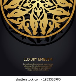 Vector luxury islamic floral mandala background. Can be used for jewelry, beauty and fashion industry. Great for logo, monogram, invitation, flyer, menu, brochure, postcard, background. Asian ornament