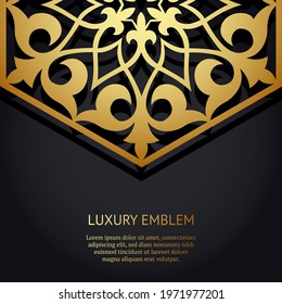 Vector luxury islamic floral mandala background. Can be used for jewelry, beauty and fashion industry. Great for logo, monogram, invitation, flyer, menu, brochure, postcard, background. Asian ornament