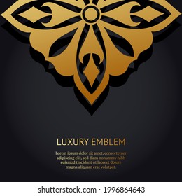 Vector lujoso fondo islámico floral mandala. Se puede usar para la joyería, la belleza y la industria de la moda. Ideal para logotipo, monograma, invitación, volante, menú, folleto, postal, fondo. Ornamento asiático