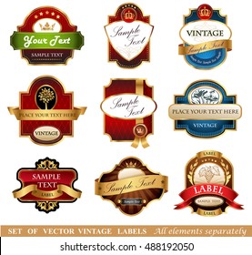 Vector luxury labels