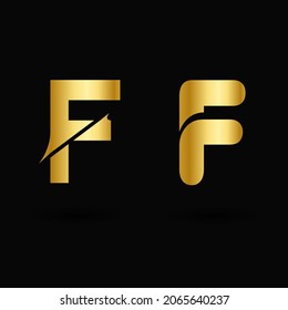 Vector Luxury Letter F Typography