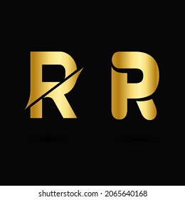 Letra vectorial de lujo tipografía R