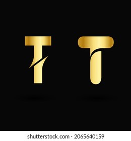 Vector Luxury Letter T Typography