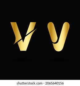 Vector Luxury Letter V Typography