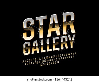 Vector Luxury Logo Star Gallery. Chic Gold Font.