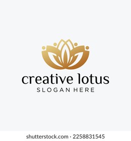 Vector luxury lotus flower logo template,elegant lotus spa logo design vector.