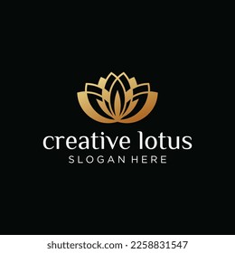 Vector luxury lotus flower logo template,elegant lotus spa logo design vector.