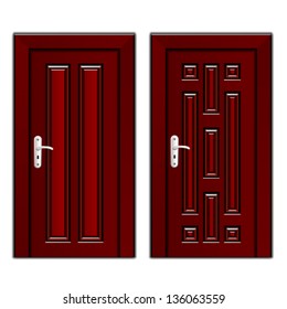 vector luxury mahogany wooden door