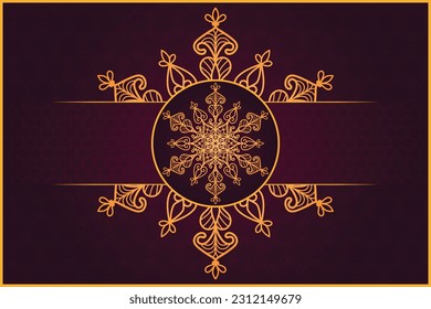Vector luxury mandala background design.  Mandala for Ramadan, New year holiday, beauty spa salon, wedding invitation.