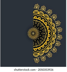 Vector Luxury mandala background with golden pattern. vector illustration design