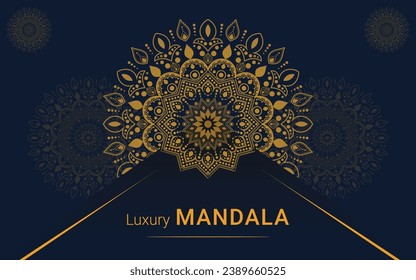 Vector luxury mandala design with black background