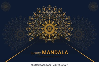 Vector luxury mandala design with black background