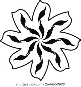 Diseño de mandala de lujo de Vector en color negro.