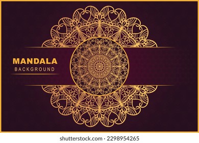 Vector luxury mandala  with golden arabesque pattern. Arabic east style unique background design template 