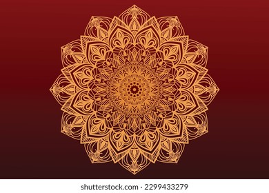 Vector luxury mandala  with golden arabesque pattern Arabic east style background design template. Mandala for wedding card, invitation card, banner, frame, tattoo etc.