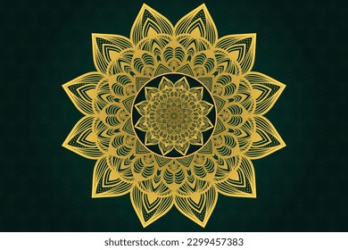 Vector luxury mandala  with golden arabesque pattern Arabic east style background design template
