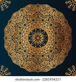 Vector luxury mandala with golden arabic islamic background premium vector