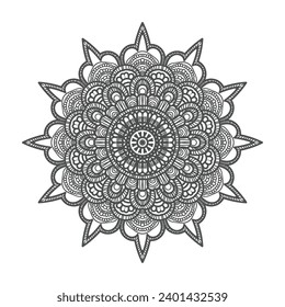 Vector luxury mandala template background and ornamental design for coloring page, greeting card, invitation, tattoo, floral mandala.
