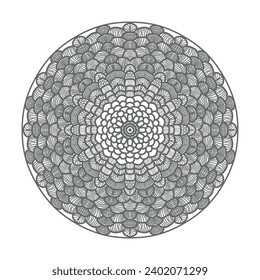 Vektorluxuriöse Mandala-Vorlagenhintergrund und Zierdesign für Farbseiten, Grußkarte, Einladung, Tätowierung, Blumenmandala.

