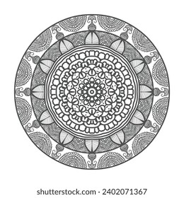 Vector luxury mandala template background and ornamental design for coloring page, greeting card, invitation, tattoo, floral mandala.

