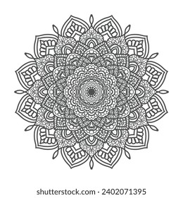 Vector luxury mandala template background and ornamental design for coloring page, greeting card, invitation, tattoo, floral mandala.

