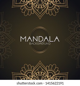 Vector luxury Mandala template on violet fancy background for card, poster, brochure, flyer, invitation etc. Vector Illustration