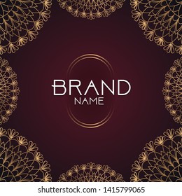 Vector luxury Mandala template on violet fancy background for card, poster, brochure, flyer, invitation etc. Vector Illustration