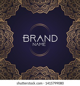 Vector luxury Mandala template on violet fancy background for card, poster, brochure, flyer, invitation etc. Vector Illustration