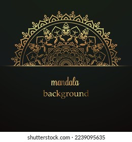 Vector Luxury ornamental mandala background with golden decoration.
