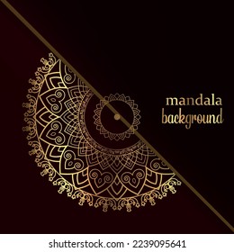 Vector Luxury ornamental mandala background with golden decoration.