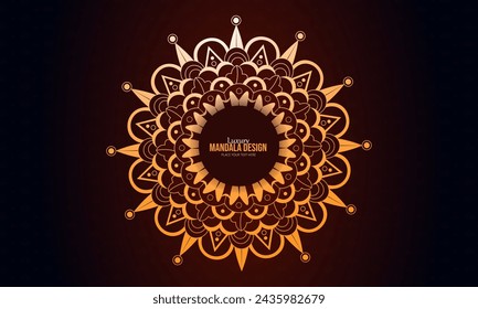 Vector Luxury ornamental mandala background with golden arabesque arabic islamic east style. Ethnic mandala with tribal ornament. Ramadan Style Decorative mandala. Mandala for print, poster, cover.