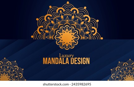 Vector Luxury ornamental mandala background with golden arabesque arabic islamic east style. Ethnic mandala with tribal ornament. Ramadan Style Decorative mandala. Mandala for print, poster, cover.