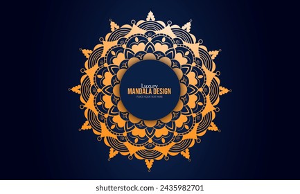 Vector Fondo ornamental de lujo de mandala con estilo árabe árabe islámico oriental dorado. Mandala étnica con adorno tribal. Mandala decorativa estilo Ramadán. Mandala para impresión, póster, portada.
