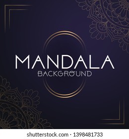 Vector luxury ornamental mandala design background in gold color. Invitation template with floral mandala ornament - Vector illustration