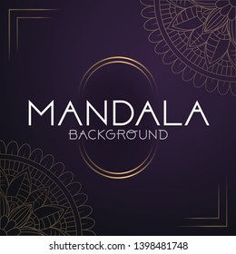 Vector luxury ornamental mandala design background in gold color. Invitation template with floral mandala ornament - Vector illustration
